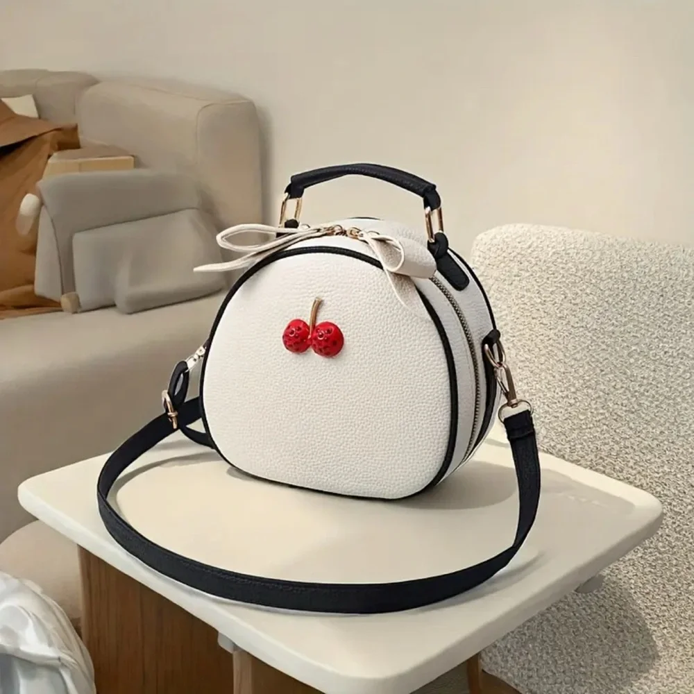 New Cherry Accent Black Crossbody Bag Trendy & Fashion - Picture 7 of 7